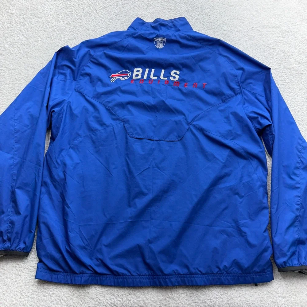 Reebok Buffalo Bills Mens Large Blue‎ PlayDry Quarter Zip Windbreaker Jacket NFL